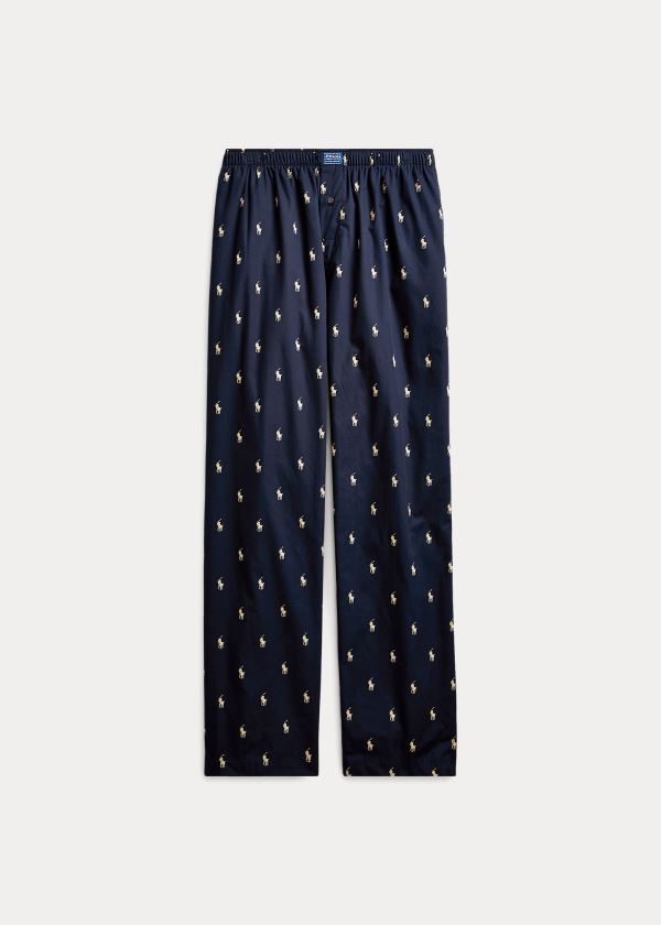 Pantalones De Pijama Polo Ralph Lauren Hombre Azul Marino / Blancos - Allover Pony - ZDYTB7056